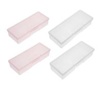 HEMOTON 4pcs Nail Polishing Manicure Tool Boxes Lightweight Storage Cases for Nail Art Tools Grinding Organizer with Semi-transparent Design Suitable for Professional and Home Use
