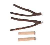 HEMOTON 4pcs Natural Wood Parrot Standing Rods Grinding Claw Feature, Bird Perch Sticks that Can be Fixed on Pet Cage, Parrot Play Stand Toy for Bird Cage Entertainment