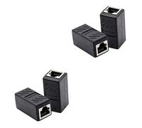 HEMOTON 4pcs Network Connector Adapter Coupler Ethernet Cable Extension Converter Female to Female Coupler Cable In-line Shielded for Home Office Use