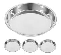 HEMOTON 4pcs Pet Basins Stainless Steel Cat Food Bowl Household Kitten Bowls for Convenient Pet Feeding