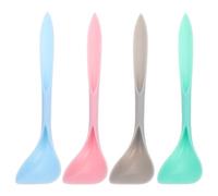 HEMOTON 4pcs Plastic Cat Food Spoons with Long Handle for Digging out Food Multi-function Pet Stirring and Feeding Spoons Suitable for Dog and Cat