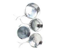 HEMOTON 4pcs Portable Stainless Steel Cookware Set Durable Cooking Pots for Outdoor Camping Hiking and Backpacking for People