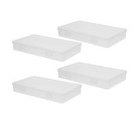 HEMOTON 4pcs Rectangular Money Box for Money Storage Organizer with Lid, Sturdy Pp Cash Holder Tray for Coins and Bills, Versatile Use for Drawer and Home Cash Saving
