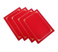 HEMOTON 4pcs Red Paper Certificate Covers for Awards Diplomas Document Holders Horizontal Vertical Protection Creative Design