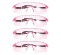 HEMOTON 4pcs Safety Glasses for Cs Gaming and Science Laboratory, Impact Resistant Pink Plastic + PC Goggles with Firm Fit Designed for ’s Eye Protection