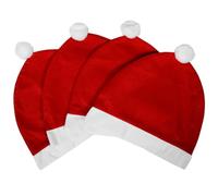 HEMOTON 4pcs Santa Claus Hat Headrest Cover, Non-woven Christmas Decor | Festive Red Design for Car or Truck Headrests, Easy to Disassemble, Non-obstructive, Reusable Each Christmas Season