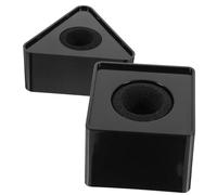 HEMOTON 4pcs Square Cube Interview Microphone Logo Flag Material Stand Portable for News Reporter Studio Outdoor Use