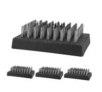 HEMOTON 4pcs Stainless Steel Bbq Grill Wire Brush Replacement Heads Heavy Duty Portable Barbecue Cleaner for Outdoor Grates Heat Resistant Multi Use Cleaning Tool for Camping and Backyard