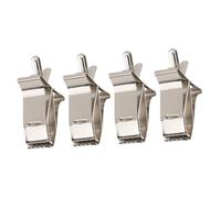 HEMOTON 4Pcs Stainless Steel Bird Food Clips Compact Cage Accessory for Parrots Budgies Hamsters Small Animals Multifunctional Fruit Vegetable Holder Easy to Install