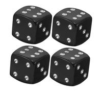 HEMOTON 4pcs Stainless Steel Dice Style Tire Valve Stem Caps Dust Covers Easy Install Car Bike Wheel Accessories