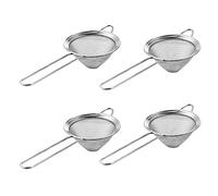 HEMOTON 4pcs Stainless Steel Fine Mesh Sieve Cocktail Strainer Kitchen Food Strainers Conical Tea Strainer (8. 5cm)