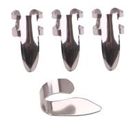 HEMOTON 4pcs Stainless Steel Guitar Finger Pick Set with Thumb and Index Finger Plectrums, Smooth Metal Picks for Acoustic and Electric Guitar Playing