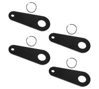 HEMOTON 4pcs Stainless Steel Motorcycle Bell Hanger with Split Rings Quick Install Guardian Luck Charm for Bikers Weatherproof Holder Compatible with Multiple Motorbike Models Black