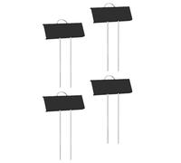 HEMOTON 4pcs Stainless Steel Plant Labels with Pointed Stakes for Gardens and Flower Shops Modern Black Metal Plant Tags to Save Effort and Avoid Injury and Vegetables