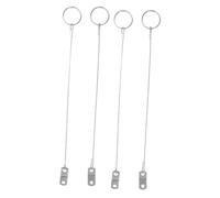 HEMOTON 4pcs Stainless Steel Quick Release Pins with Braided Safety Lanyard for Boat Accessories Heavy Duty Wire Lock Cable Loss Hardware for Secure Fastening