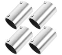 HEMOTON 4pcs Stainless Steel Straight Pipe Connectors for Handrail Railing Easy Installation Replacement Durable Tube Fittings Versatile Design for DIY Projects and Professional Use