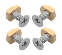 HEMOTON 4pcs Stainless Steel T Nuts Mounting Screws for Hydrofoil Rudder Installation Brass Hardware Set for Water Sports Surfing Accessories