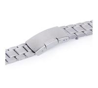 HEMOTON 4pcs Stainless Steel Watch Band with Solid Links and Straight End Silver Bracelet Strap for Men with Foldover Clasp and Spring Bars Thickness