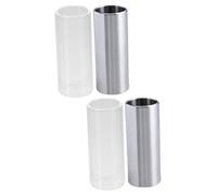 HEMOTON 4pcs Standard Guitar Slide Glass Stainless Steel for Electric and Acoustic Guitars for Enhancing Sustain and