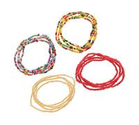 HEMOTON 4PCS Stylish Waist Beads Chain for Women Glass Bead Bikini Waist Chain Fashion Beach Body Jewelry Accessories for Summer Swimwear