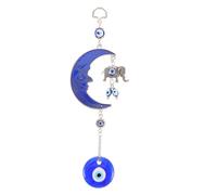 HEMOTON 4pcs Turkish Blue Evil Eye Wall Hanging Ornament Pendant Moon Charm Amulet for Car Decoration Lucky Protection