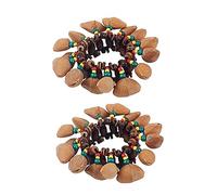 HEMOTON 4pcs Unique South African Bell Bracelet Nut Shell Handbell African Musical Instrument Decorative Bangle