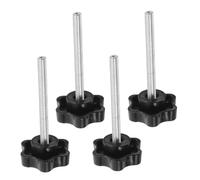 HEMOTON 4pcs Walker Replacement Screw Knobs with M6 Plum Blossom Threaded Bolts and Gasket Pads Hand-Tightening Clamping Star Knobs for Walker Arm Rest Attachment for Seniors