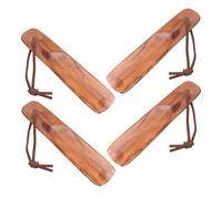 HEMOTON 4pcs Wooden Shoe Horn with String Attachment Portable Lazy Shoe Helper for Men Women for Boots Sneakers