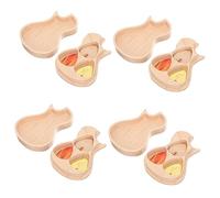 HEMOTON 4sets Guitar Shape Wooden Pick Case Smooth Bass Electric Guitar Picks Maple Storage for Musicians Enthusiasts