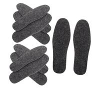 HEMOTON 5 Pairs Wool Felt Insoles Unisex Winter Foot Sole Inserts Warm Boot Liners for Women and Men Breathable Sweat-Absorbing Anti-Odor Shoe Cushions for Cold Weather