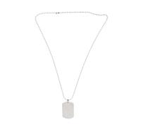 HEMOTON 5 Pcs Titanium Steel Pendant Necklace for Men Silver Military Dog Tags with Stainless Steel Chain, Highlight The Temperament and Can Be Engraved, for Banquet Or Party