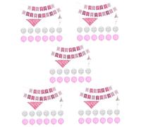 HEMOTON 5 Sets Dog Birthday Supplies Dog Birthday Hats Plush Dachshund Pet Travel Bowl - Xmas Announcement Woof Present Decor Decorations Doggy Chihuahua Puppy Party Pink Abs