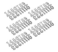 HEMOTON 5 Sets Replacement Clock Arabic Number Kit for DIY Clock Making Parts Silver Plastic Numbers with Simple and Generous Appearance Design Easy to Use Simple for Replacement