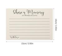HEMOTON 50 Sheets of Paper Funeral Decorations Celebration Cards with Thick and Sturdy Material, Plenty of Space for Messages, for Funerals and Memorials as Small Memorial Cards