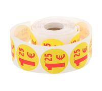 HEMOTON 500pcs Round Yellow Adhesive Paper Price Labels Stickers for Small Markets and Bake, Eye-catching Design Pricing Stickers for Supermarket Sale and Goods Pricing
