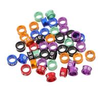 HEMOTON 50Pcs Colorful Parrot Leg Bands Closed Identification Rings for Young Birds Gentle Fit for Cockatiels Lovebirds Small Parrots Easy Growth-safe Poultry Foot Tags