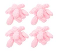 HEMOTON 50pcs Pink Plush Bunny Ears for Craft Projects and Cosplay 3d Soft the Touch Cloth Hair Accessories for Headwear Making and DIY Hairpin Embellishments