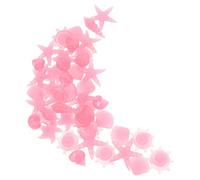 HEMOTON 50pcs Pink Resin Aquarium Stones Glow in The Dark Fish Tank Decoration with Chic Appearance, Not Easy to Break, for Ponds and Sidewalks