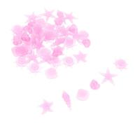 HEMOTON 50pcs Pink Resin Glow in The Dark Stones for Aquarium and Fish Tank, Decorative and Not Easy to Break Aquarium Rocks, for Ponds and Sidewalks with Chic Appearance