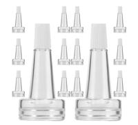 HEMOTON 50pcs Plastic Vial Bottle Cap with Horn Shape Design Essence Bottle Cap Preserves Essence Purity and Makes Extraction Effortless for Laboratory and Scientific Use
