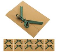 HEMOTON 50pcs Vintage Kraft Paper Envelopes for Letter Writing with Ribbon, Portable and Privacy Protection, Simple Green Greeting Card Holders Suitable for Handbag Or School Bag