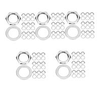 HEMOTON 50sets Guitar Nuts Alloy Washers Replaceable Parts for Electric Guitar Jack Socket Nut Gaskets Washers for
