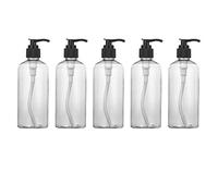 Hemoton 5Pcs 200ml Empty Pump Bottle Plastic Clear Soap Dispenser Refillable Wash Hand Liquid Shampoo Lotion Dispenser
