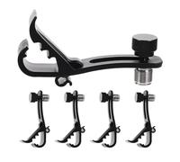HEMOTON 5pcs Adjustable Drum Mic Clamps Metal Microphone Brackets for Instrument Mic Secure Mounting Shockproof Drum Kit Accessories for Touring Musicians and Stage Performance