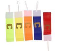 HEMOTON 5pcs Captain Armband Adjustable Event Captains Band Colored Elastic Youth Black Arm Bands for Soccer Armband Team Leaders Football Arm Tape Unisex Junior Nylon