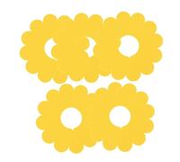 HEMOTON 5Pcs Cat Elizabethan Collar Lick Bite Cartoon Sunflower Design Soft Durable Felt Neck Collars for Cats Yellow S