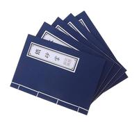 HEMOTON 5pcs Chinese Style Vintage Bound Notebook with Kraft Paper and String Binding, Handcrafted Blank Journals for Calligraphy and Travel Records, Retro Kung Fu Themed Memo Book