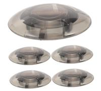 HEMOTON 5pcs Dark Grey Guitar Pedal Footswitch Knob Caps Effect Pedal Button Covers Foot Nail Protectors for Studio Stage Performers with Precision Tactile Feedback