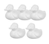 HEMOTON 5pcs DIY Foam Duck Craft Shapes Lightweight White Polystyrene Foam Mini Ducks for Home Decor and Colored Drawing Crafts, for Creative Art Projects