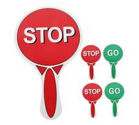 HEMOTON 5pcs Double-sided Traffic Signs Handheld Paddles for Kindergarten Classroom Games Educational Traffic Safety Teaching Tool